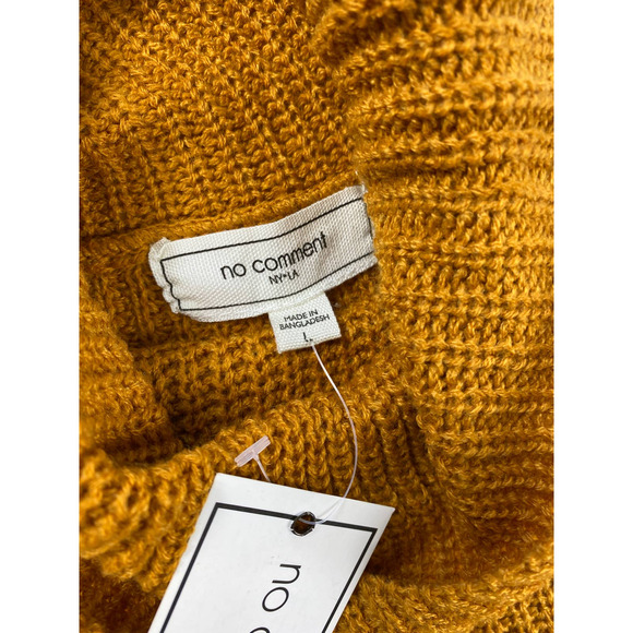 No Comment NYU Womens L Mustard Raw Edge Turtleneck Sweater Dress NWT Western - Picture 5 of 9